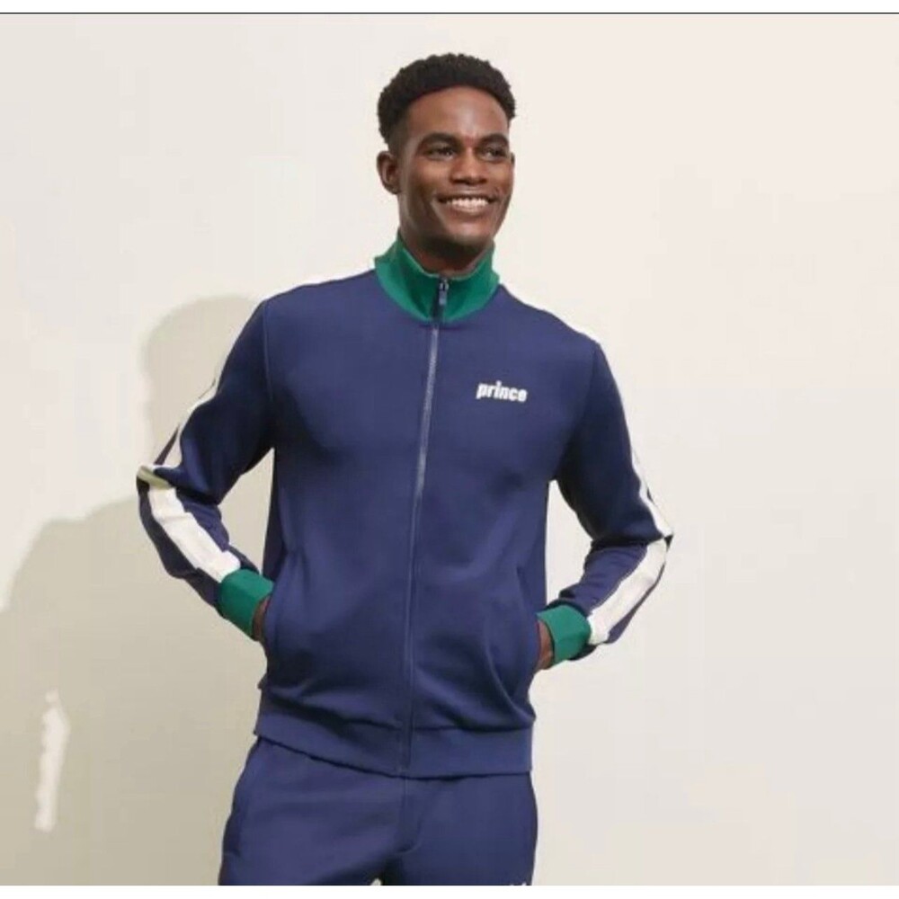 Prince‎ Track Jacket Navy Green White Full Zip Mens Size XXL Tennis Pickleball